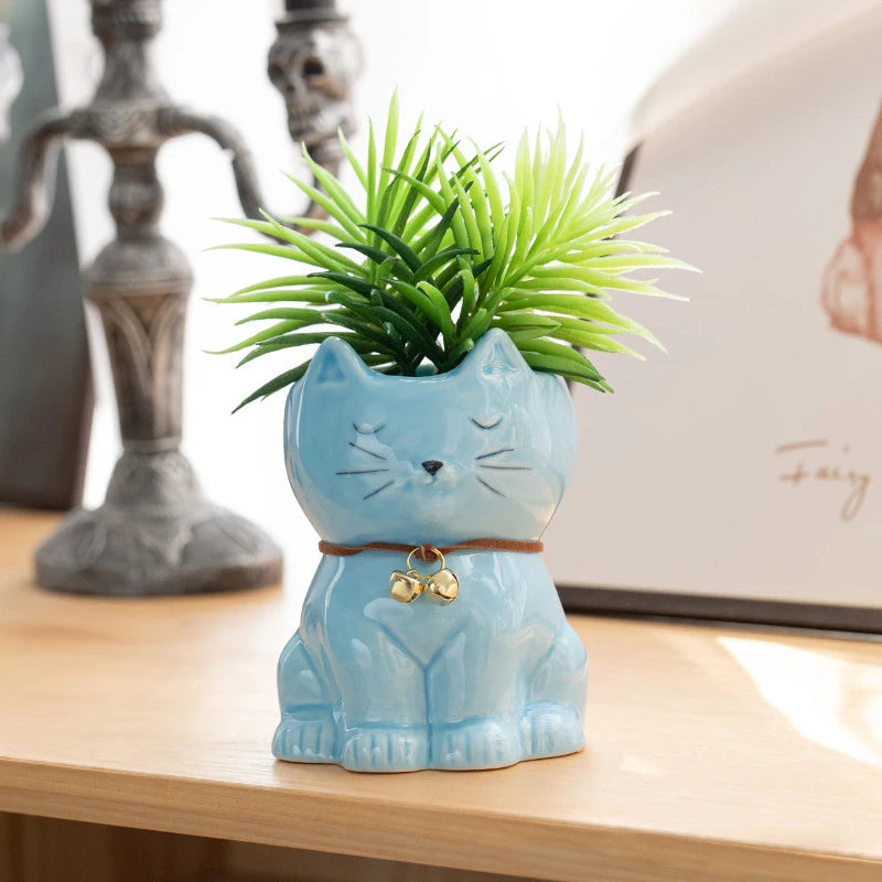 Ceramic Kitty Flower Pot - Lia's Room