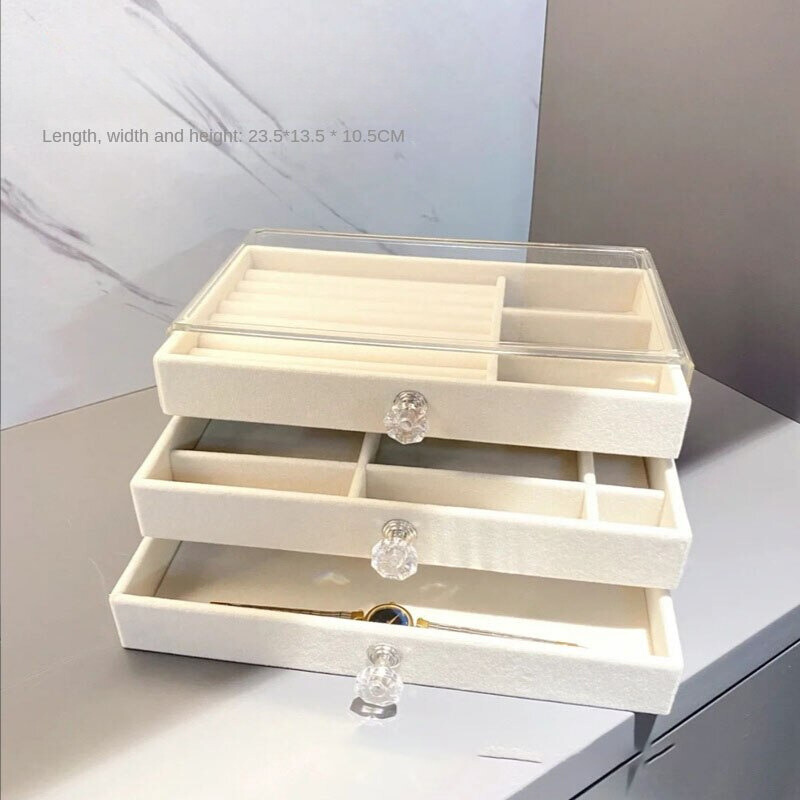 Cream/Grey Jewelry Storage Box - Lia's Room