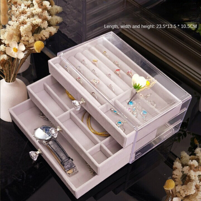 Cream/Grey Jewelry Storage Box - Lia's Room