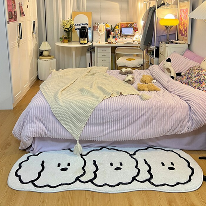 Cartoon White Bedside Rug - Lia's Room