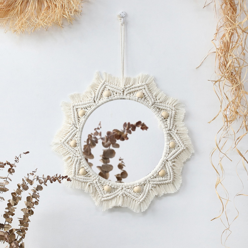 Boho Sunburst Macrame Mirror - Lia's Room