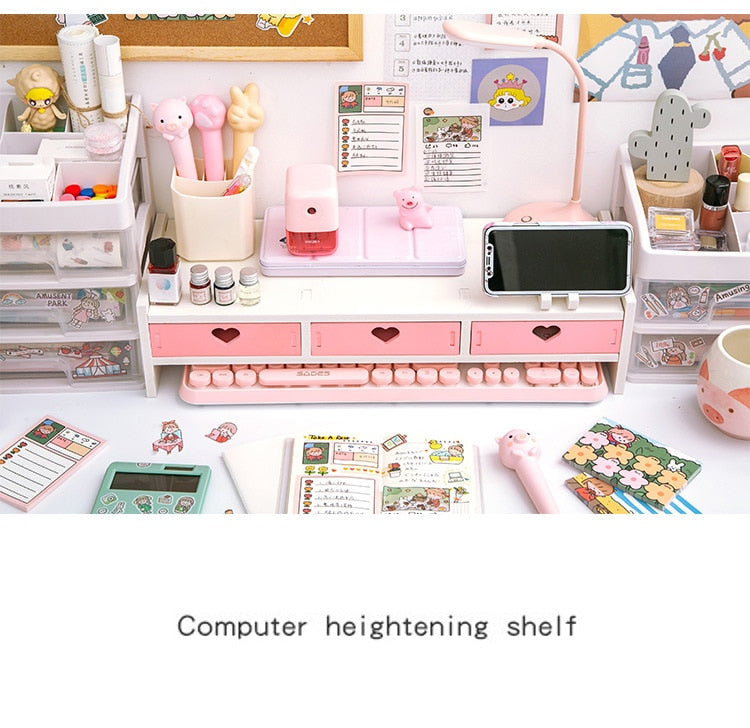 SweetKawaii Organization: Desk Organizer and Monitor Stand Combo - Lia's Room