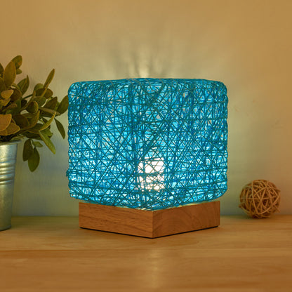 Rattan LED Square Lamp - Lia's Room