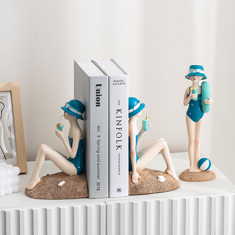 Beach Girl Bookends - in use 