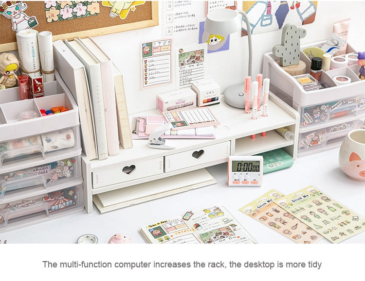 SweetKawaii Organization: Desk Organizer and Monitor Stand Combo - Lia's Room