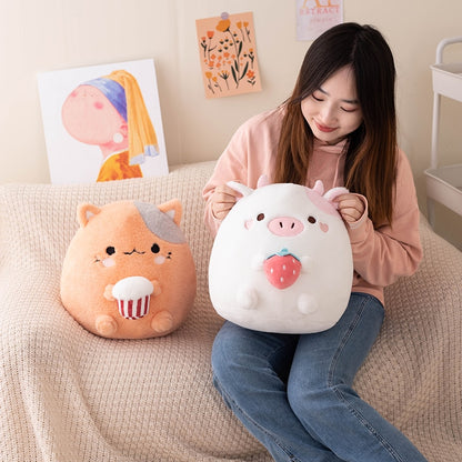 Popcorn Cat & Strawberry Cow Plush - Lia's Room