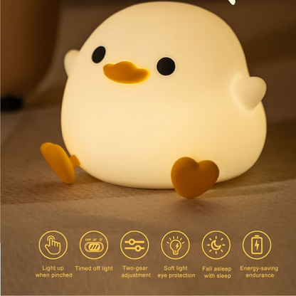 LED Cute Duck light- Cartoon Animals Silicone Lamp