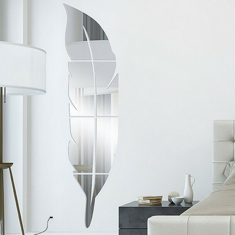 DIY Wall Mirror Sticker Feather Pattern - Lia's Room