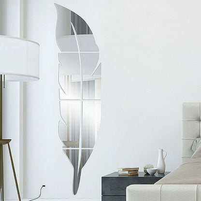 DIY Wall Mirror Sticker Feather Pattern - Lia's Room