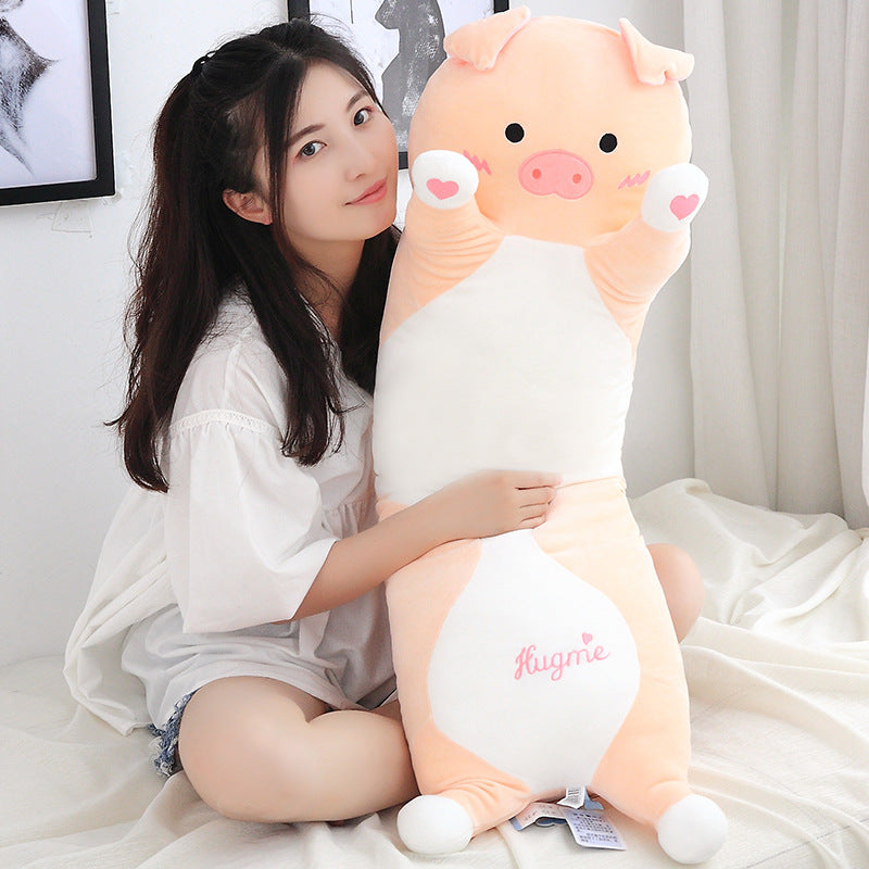 Cuddly Pink Pig Plush Long Pillow - Lia's Room