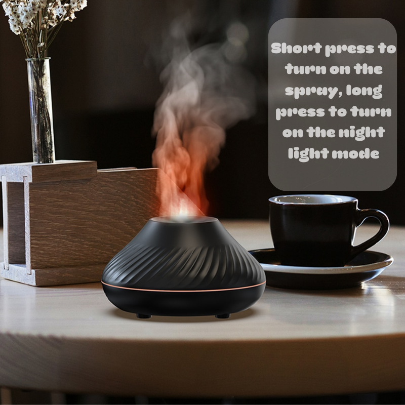 Cute Aroma Volcano Fire Flame Diffuser Humidifier For Aromatherapy