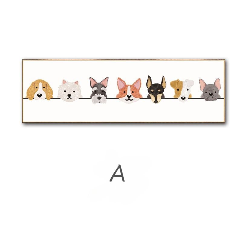 Cute Animal Cats and Dogs Art Canvas Poster for Wall - Lia's Room