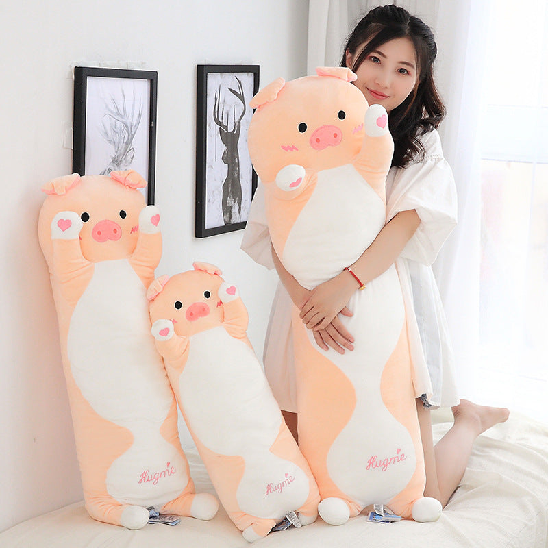 Cuddly Pink Pig Plush Long Pillow - Lia's Room