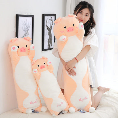 Cuddly Pink Pig Plush Long Pillow - Lia's Room