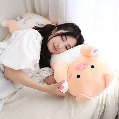 Cuddly Pink Pig Plush Long Pillow - Lia's Room