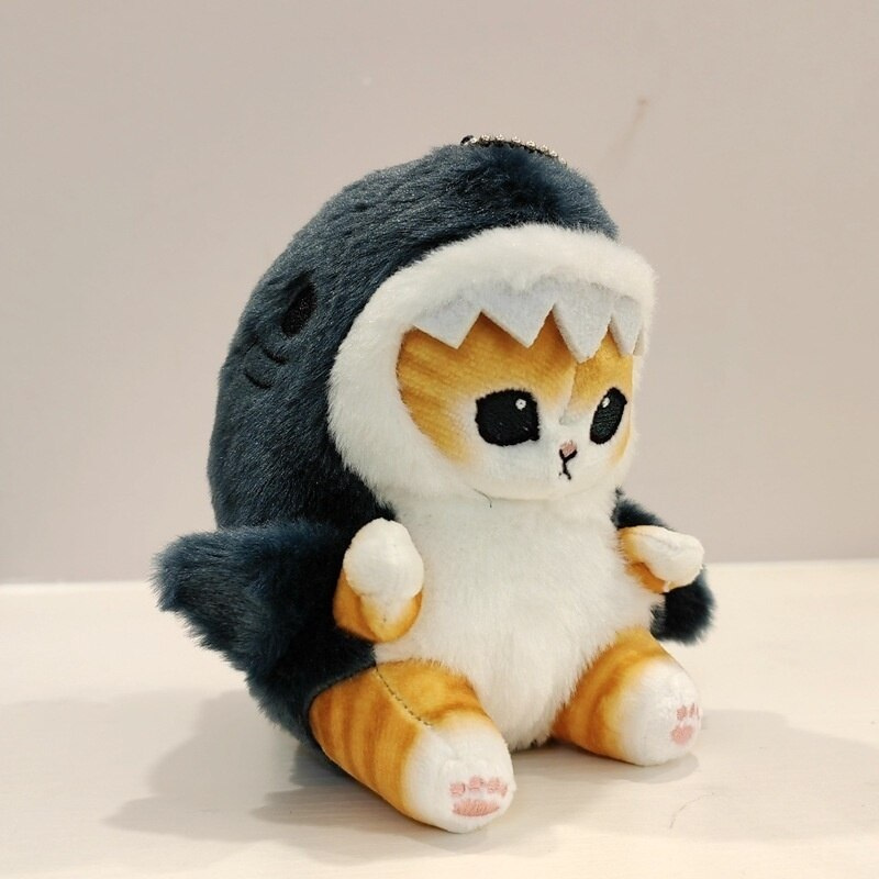 Cute Shark Cat Fried Shrimp Cat Plush Doll Pendant Dolls Beautiful Room Car Bag Decoration Pendant Christmas Gifts Keychain 2022 - Lia's Room