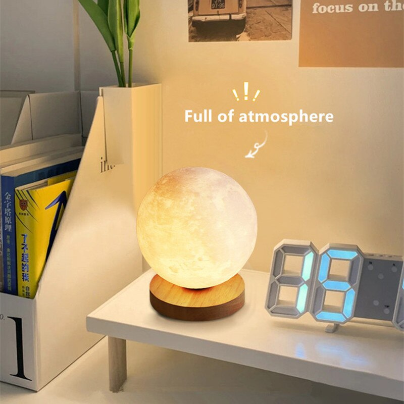 3D Rotating Moon Lamp - Lia's Room