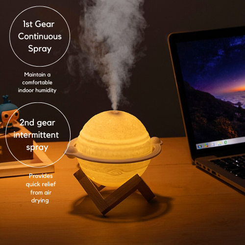 Planet & Galaxy Bedroom Cool Mist Humidifier: Aromatherapy & LED Light in One - Lia's Room