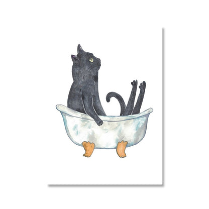 Funny Cat Washroom Painting