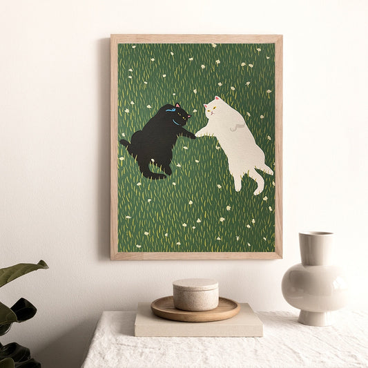 Lovers Cat Canvas Painting - Lia's Room