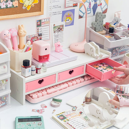 SweetKawaii Organization: Desk Organizer and Monitor Stand Combo - Lia's Room