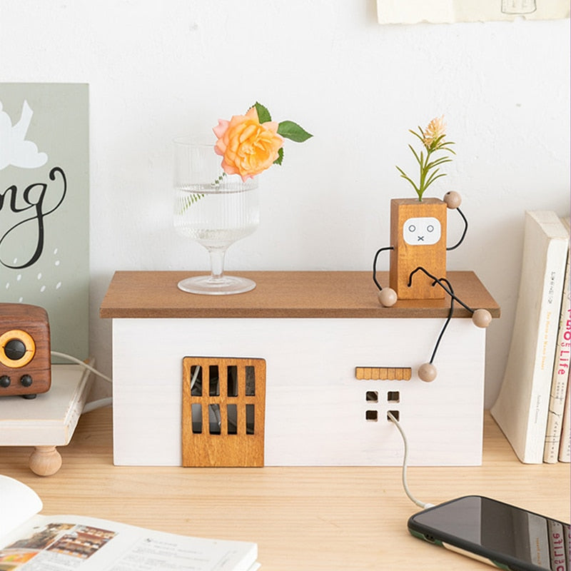 CableHouse - Wooden Desk Organizer and Wire Storage Box - Lia's Room