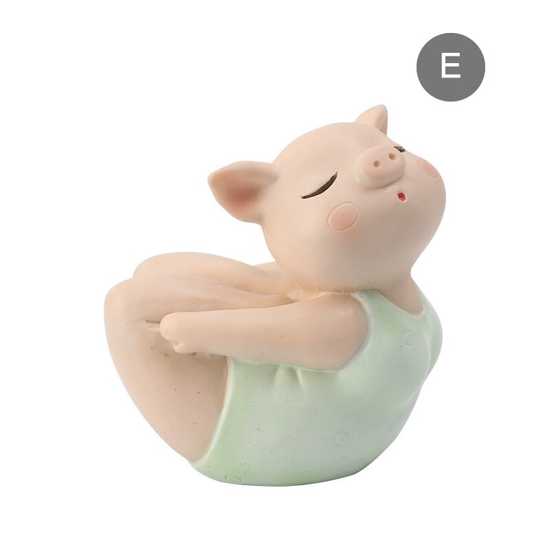 Mini Yoga Pig Girl Statue Décor Ornament - Lia's Room