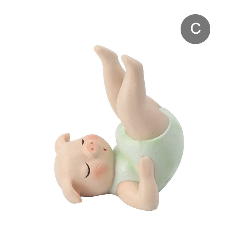 Mini Yoga Pig Girl Statue Décor Ornament - Lia's Room