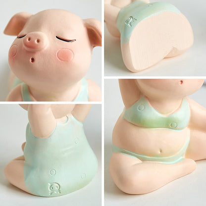 Mini Yoga Pig Girl Statue Décor Ornament - Lia's Room