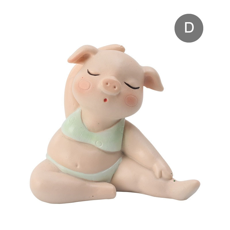 Mini Yoga Pig Girl Statue Décor Ornament - Lia's Room