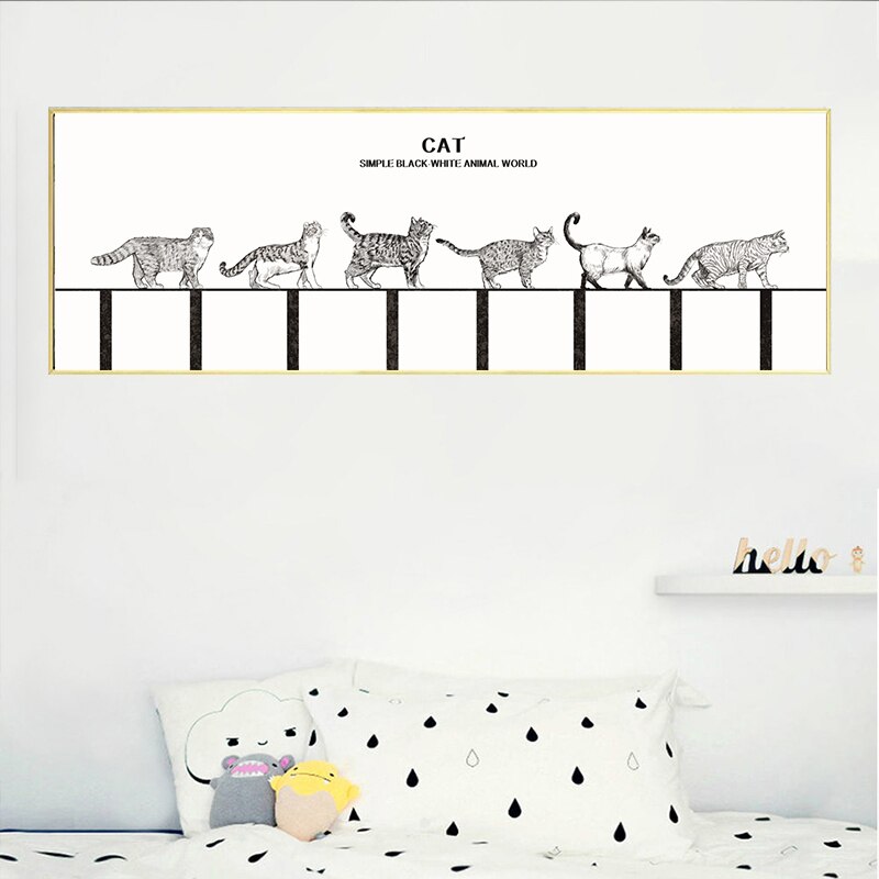 Cute Animal Cats and Dogs Art Canvas Poster for Wall - Lia's Room