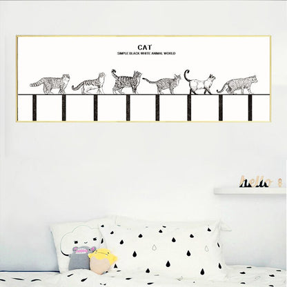 Cute Animal Cats and Dogs Art Canvas Poster for Wall - Lia's Room