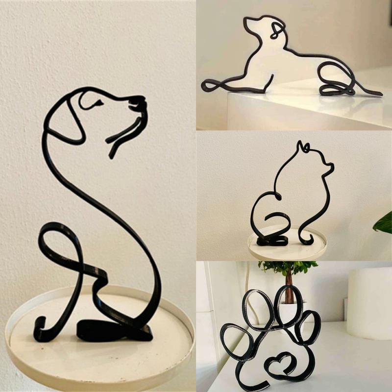 Modern Metal Dog Sculpture - Lia's Room