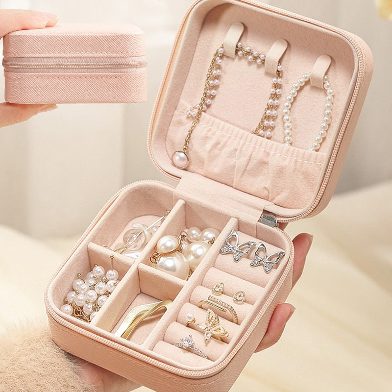 Travel Jewelry Storage Box Organizer Earrings Necklace Ring - Lia's Room