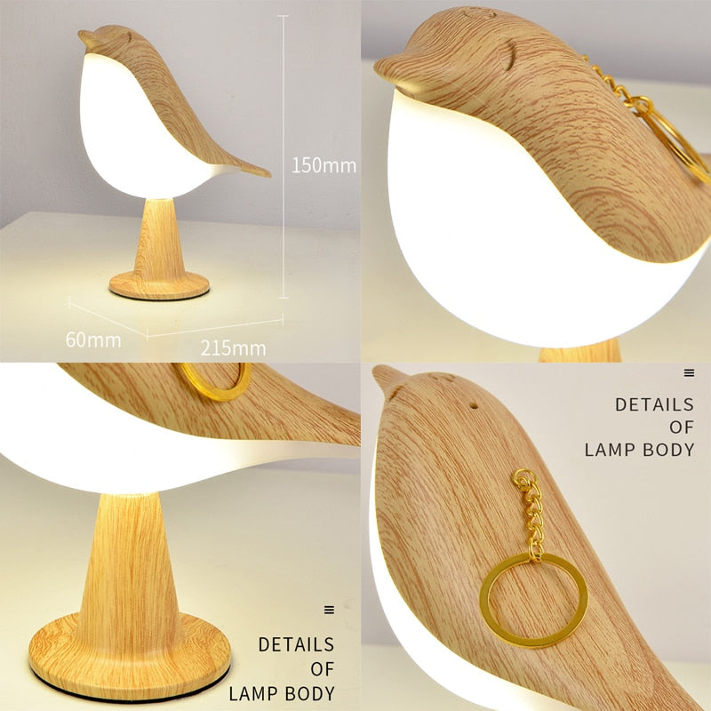 3 Colors Warm Wooden Bird Light - Lia's Room Angles