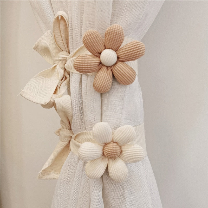 Flower Curtain Tiebacks - Lia's Room