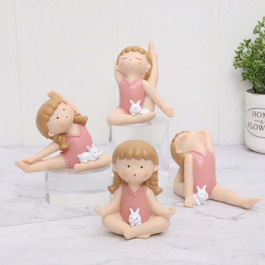 Cute Yoga Gymnastics Bunny Girl Figurines - Lia's Room