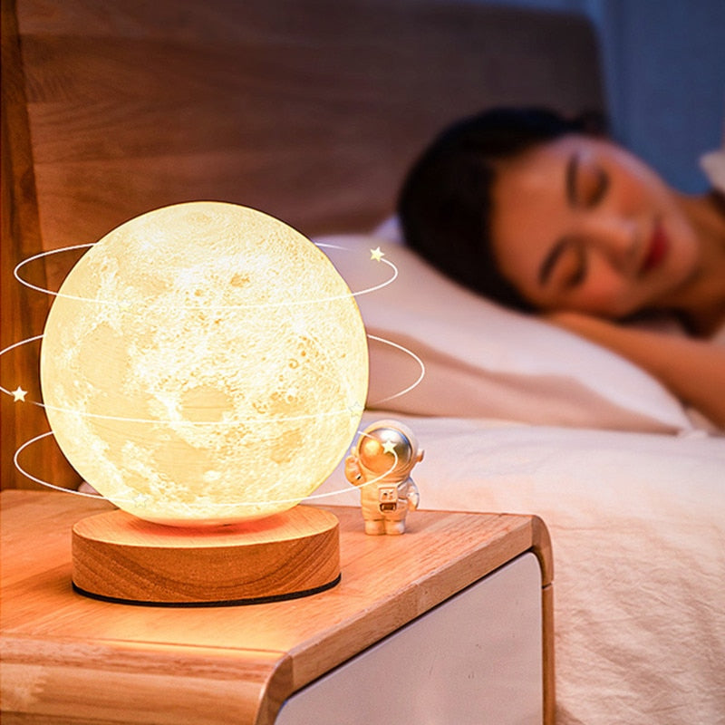 3D Rotating Moon Lamp - Lia's Room In Use