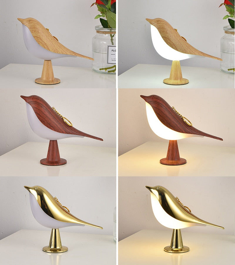 3 Colors Warm Wooden Bird Light - Lia's Room