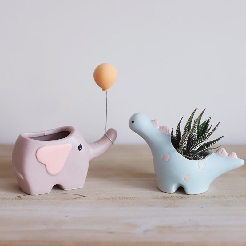 Flower Mini Elephant Pot and Dinosaur Plant Pot - Lia's Room