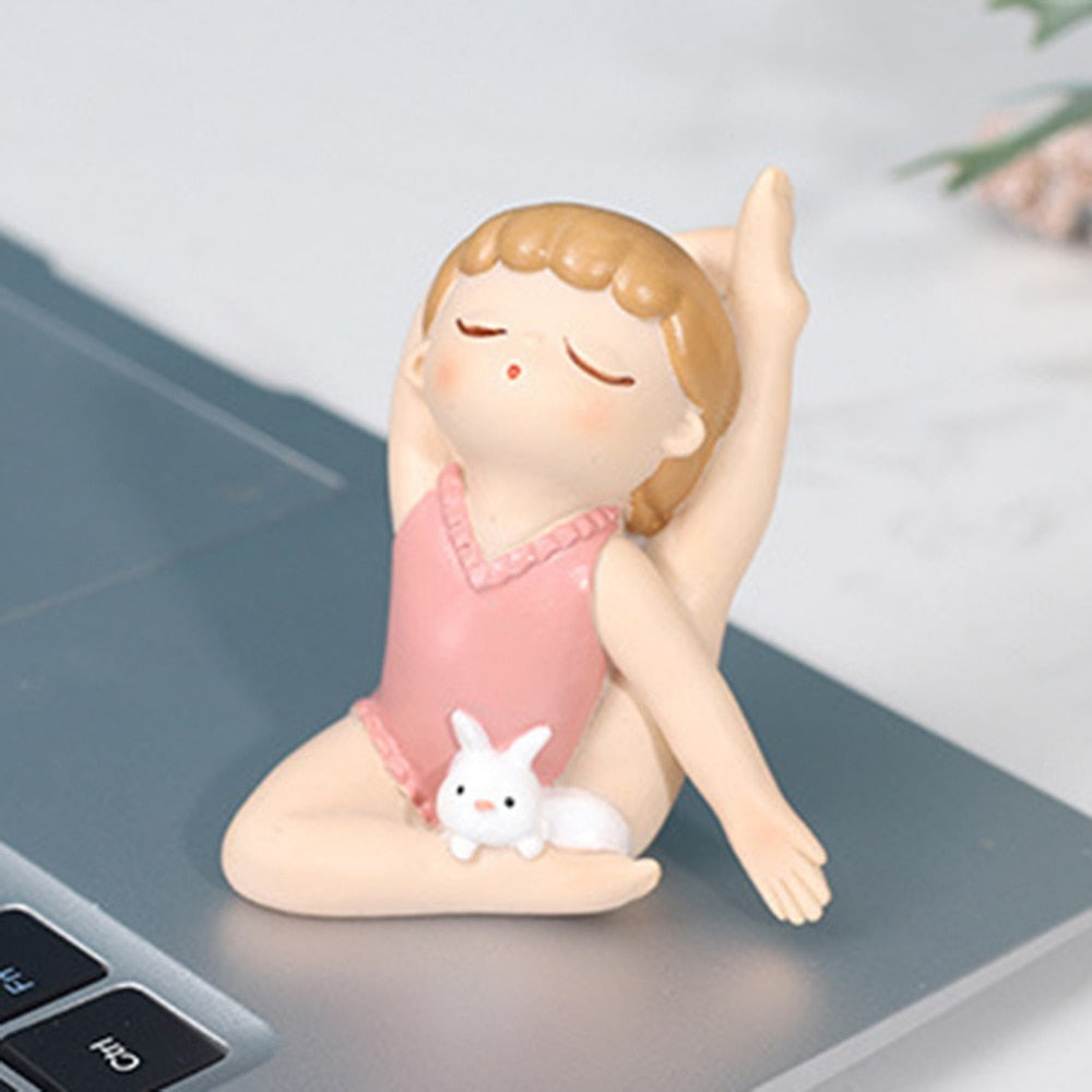 Cute Yoga Gymnastics Bunny Girl Figurines - Lia's Room