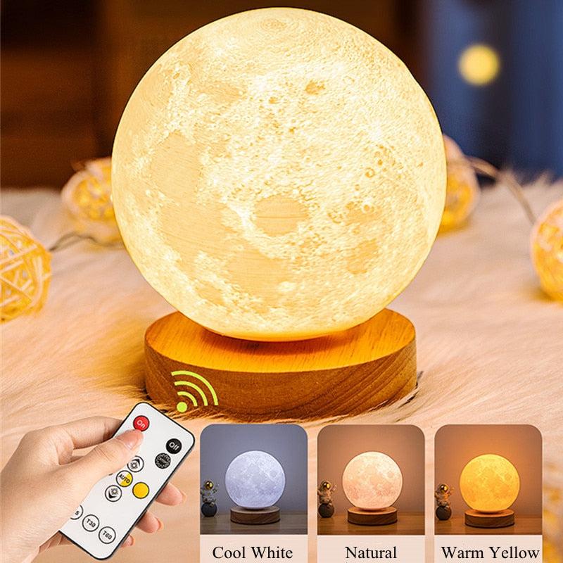 3D Rotating Moon Lamp - Lia's Room