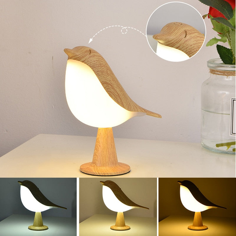 3 Colors Warm Wooden Bird Light - Lia's Room