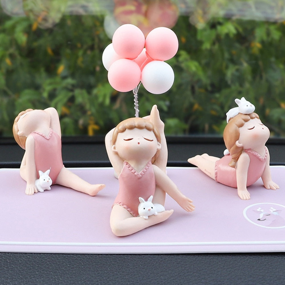 Cute Yoga Gymnastics Bunny Girl Figurines - Lia's Room