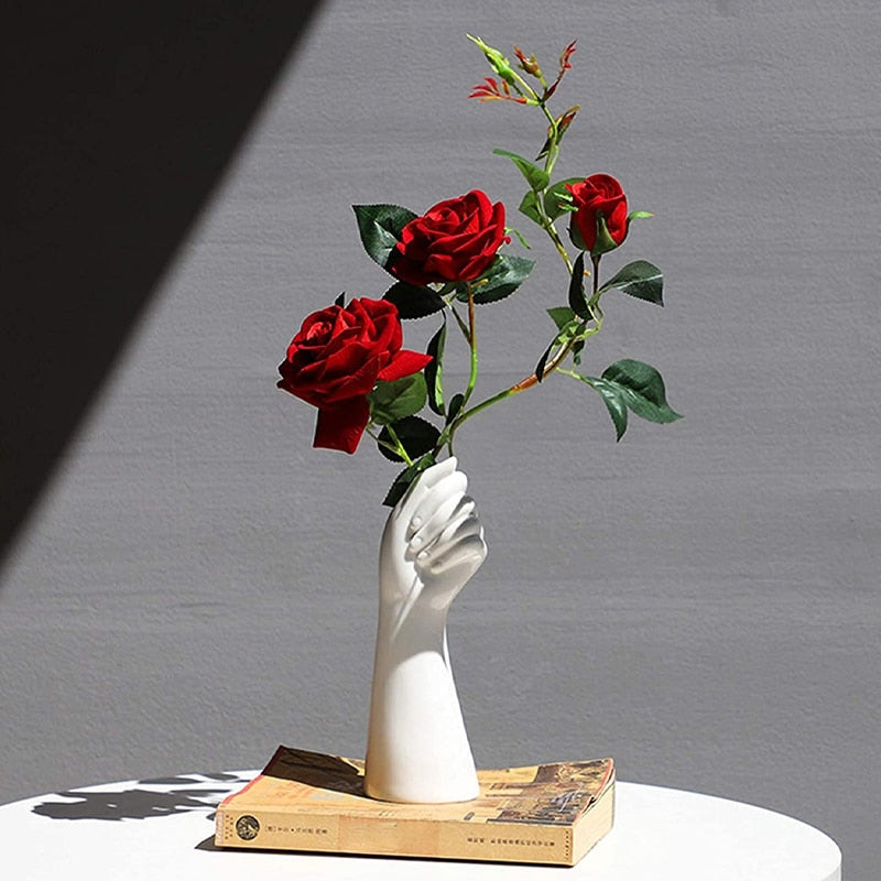 Raised Hand Ceramic Vase: A Touch of Elegance - Lia's Room