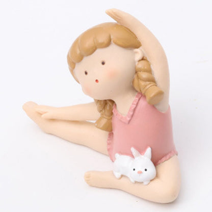 Cute Yoga Gymnastics Bunny Girl Figurines - Lia's Room