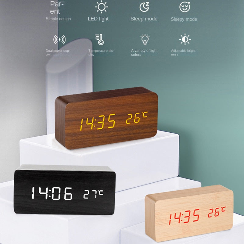 Timeless LED Wooden Alarm Clock - Lia's Room