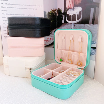 Travel Jewelry Storage Box Organizer Earrings Necklace Ring - Lia's Room