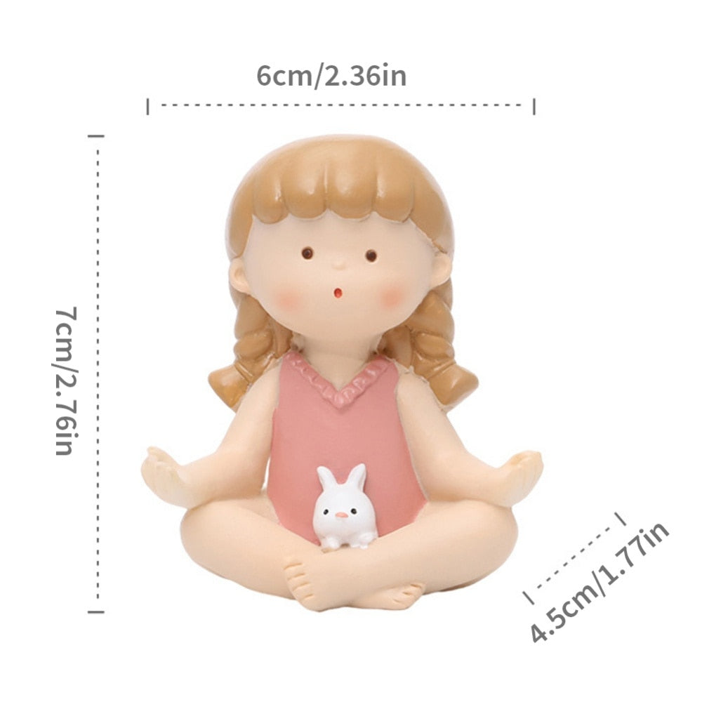 Cute Yoga Gymnastics Bunny Girl Figurines - Lia's Room