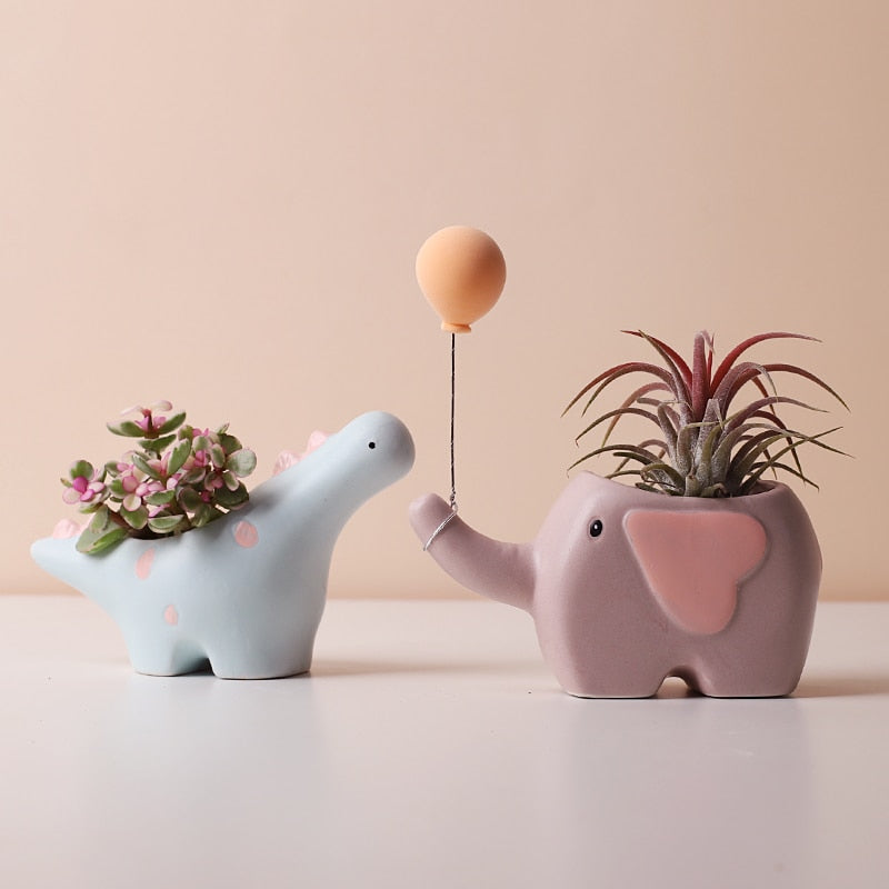 Flower Mini Elephant Pot and Dinosaur Plant Pot - Lia's Room